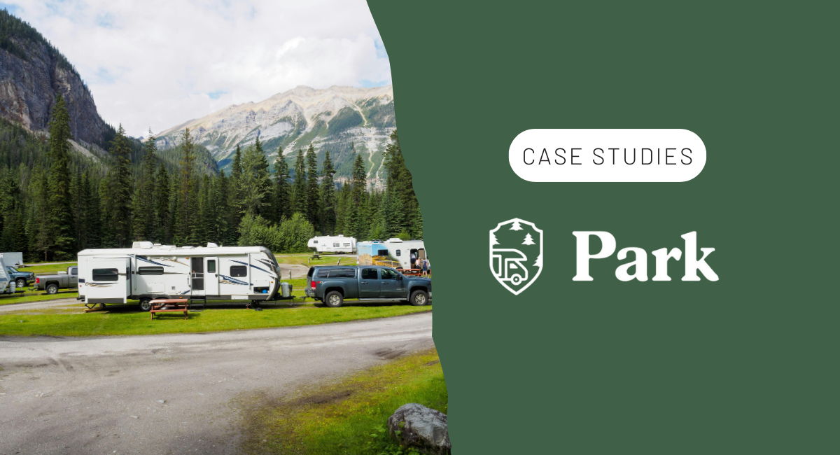 Mountainous landscape depicting a RV park
